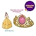 DecoSet® Disney Princess Belle Beautiful As A Rose Cake Topper, 2-Piece Decorations Set with Belle Figurine and Golden Tiara with Spinning Jewel, Beauty and the Beast Cake Decoration