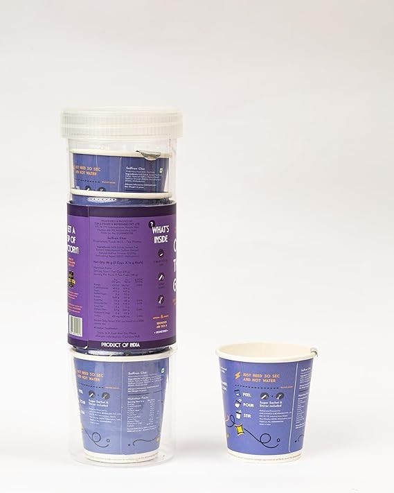 Image of Cup-Ji Saffron Chai Premix Cups | Instant Tea | 14 Cups | Kadak Ghar-Wali | No Added Sugar | Desi Chai | On the Go | Easy Prep | For Office and Travel