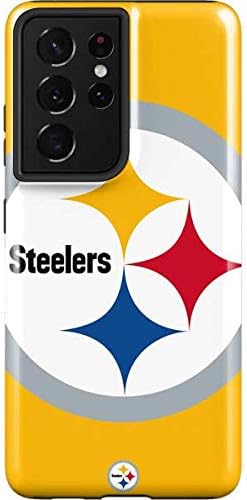 Skinit Pro Phone Case Compatible with Samsung Galaxy S21 Ultra 5G - Officially Licensed NFL Pittsburgh Steelers Large Logo Design