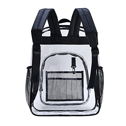 GLOGLOW Mochila Escolar Transparente para Livros, Alças Largas de PVC para Faculdade e Trabalho, Vintage