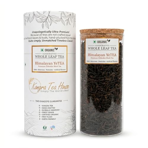 Image of Kangra Tea House Himalayan YeTEA (Combo Pack of 2 100g) Artisanal Orthodox Black Tea | GI Tagged & NPOP Organic Certified | Full Bodied First Flush | Handcrafted Luxury, 0 Bitterness | From Palampur, Himachal Pradesh