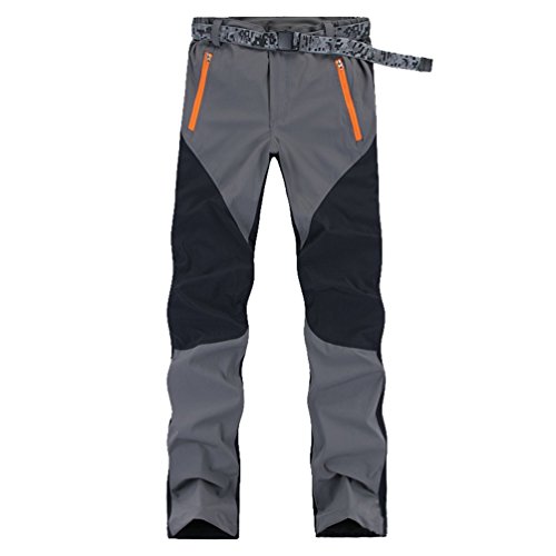 YiLianDa Pantalones de Trekking Hombre Pantalones de Softshell Pantalones de Montaña Impermeables Resistente al Viento Transpirable de Escalada