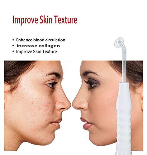 Quiet&Far High Frequency Facial Wand/Machine with 5 Argon Parts Skin Care Tool for Wrinkles Reducing Face Skin Tightening