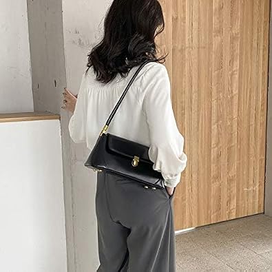 Women Shoulder Bags Vintage Handbag Retro Classic Small Purse 90s Buckle Closure