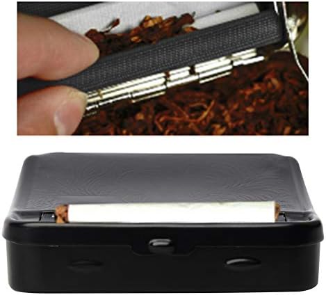 pengxiaomei Cigarette Rolling Machine,Automatic Rolling Box Portable Metal Box for Cigarette Rolling Smoking Roller and Storage Case Black