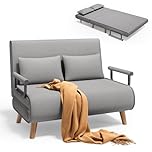 Xbro 2-Seater Sofa Bed with Adjustable Backrest, Convertible Sleeping Chair with 2 Cushions, Pull-Out Armchair for Small Apartments