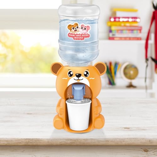 Kid Cold Water Dispenser, Cartoon Water Cooler, Simulation Drinks Dispenser with Tank Cup, Cute Animals Water Dispenser Toy, Water Fountain Toy, Enhances Creativity and Hand-Eye Coordination