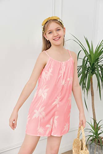 Simtuor Girls Summer Tropical Romper Strappy Sleeveless Tie Front Jumpsuit With Side Pockets 6-15 Years #TOP4