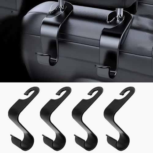4 Pcs Garage Storage Hooks Heavy Duty Wall Hooks Car Multifunctional Seat Back Shelves Car Seat Headrest Hooks Tools