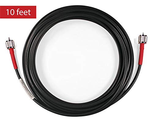 Cable Experts RG-8X Coax Cable - 10 FT PL259 M/M Connectors - Heavy Duty Indoor/Outdoor Weatherproof Jumper Cables - CB, Ham Radio, Short Wave Radio - HF, VHF, UHF