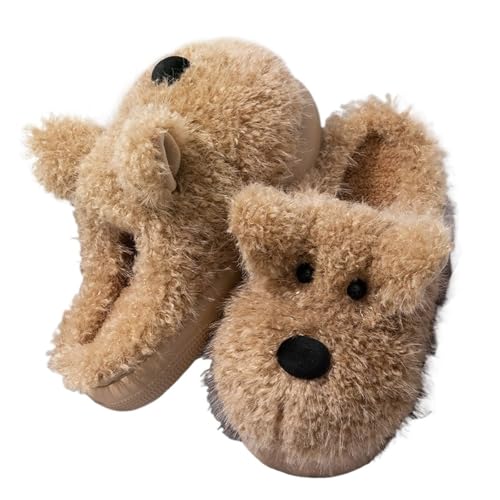 Pantoufles courtes en peluche pour femme douillettes et chaudes en coton pour la maison