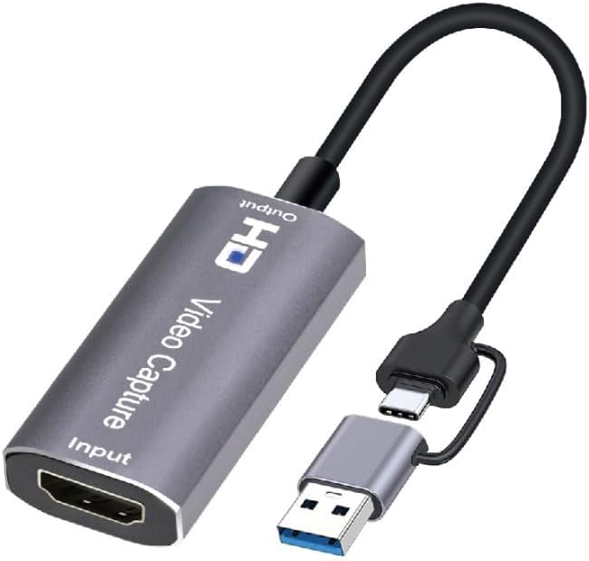 4K TypeC to HDMI Capture Card, Cam Link Video Capture Card HDMI to 1080P Type-C for Windows Mac OS System for Streaming Gaming Meeting with USB C Adapter to Adjust PS3 4, Switch, Xbox