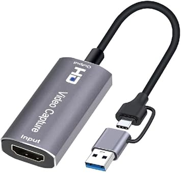 4K TypeC to HDMI Capture Card, Cam Link Video Capture Card HDMI to 1080P Type-C for Windows Mac OS System for Streaming Gaming Meeting with USB C Adapter to Adjust PS3 4, Switch, Xbox