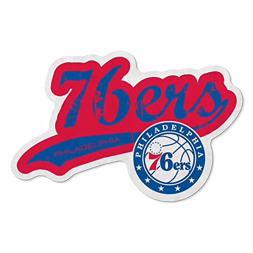 Rico Industries NBA Philadelphia 76ers Distressed Shape Cut Pennant - Home and Living Room Décor - Soft Felt EZ to Hang