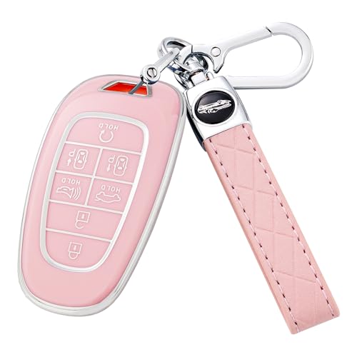 Flensent Pink TPU Autoschlüsselgehäuse für Hyundai