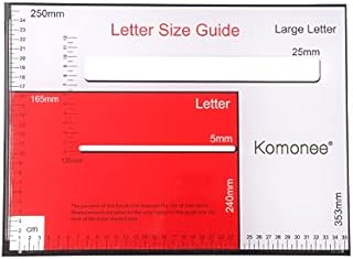 Komonee Postage Size Guide Small and Large Letters Parcels Mail Sorter Postal Office Box Price Checker for Post Height and Width PPI Template Ruler Tool