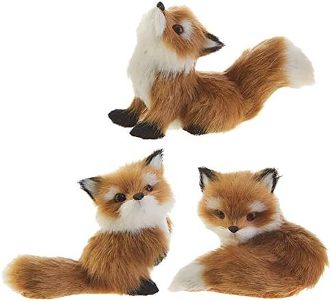 Raz Imports Red Foxes Christmas Tree Ornaments 3 Piece Set 4 Inch Fox