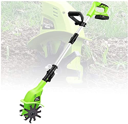 CukUJH Cordless Electric Garden Tiller with 4000Mah Rechargeable Battery and Charger,Rotary Tiller, Lithium Field Cultivator, Tillage Machine