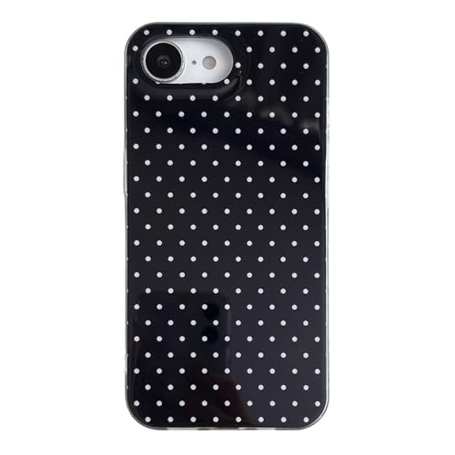 Coque iPhone 17e et 16e noire à pois en silicone fin TPU par QLTYPRI