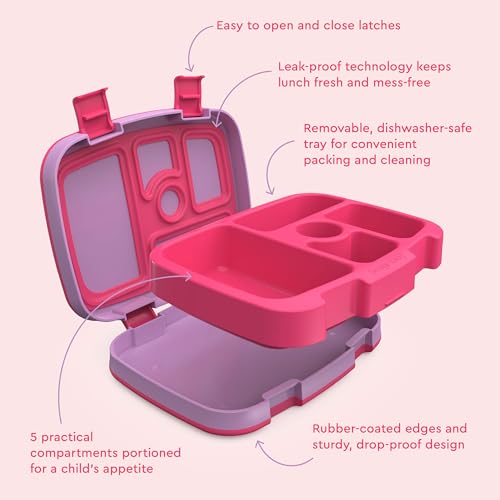 Bentgo Kids Prints Leak-Proof, 5-Compartment Bento-Style Kids Lunch Box - Ideal Portion Sizes for Ages 3 to 7 - BPA-Free, Dishwasher Safe, Food-Safe Materials - 2021 Collection (Fairies)