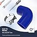 Endure 90 Degree Elbow Coupler Silicone Hose 4-Ply, 2.5-Inch(63mm), Couplers for Hig Performance Vehicles, Intake Piping, Length(102mm), Thickness (5mm), Automotive Silicone Hose - Blue