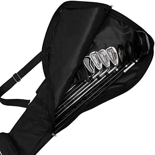 Portable Sunday Pencil Bag, Foldable Golf Club Carry Bag, Waterproof Training Case, Holds 7-12 Clubs