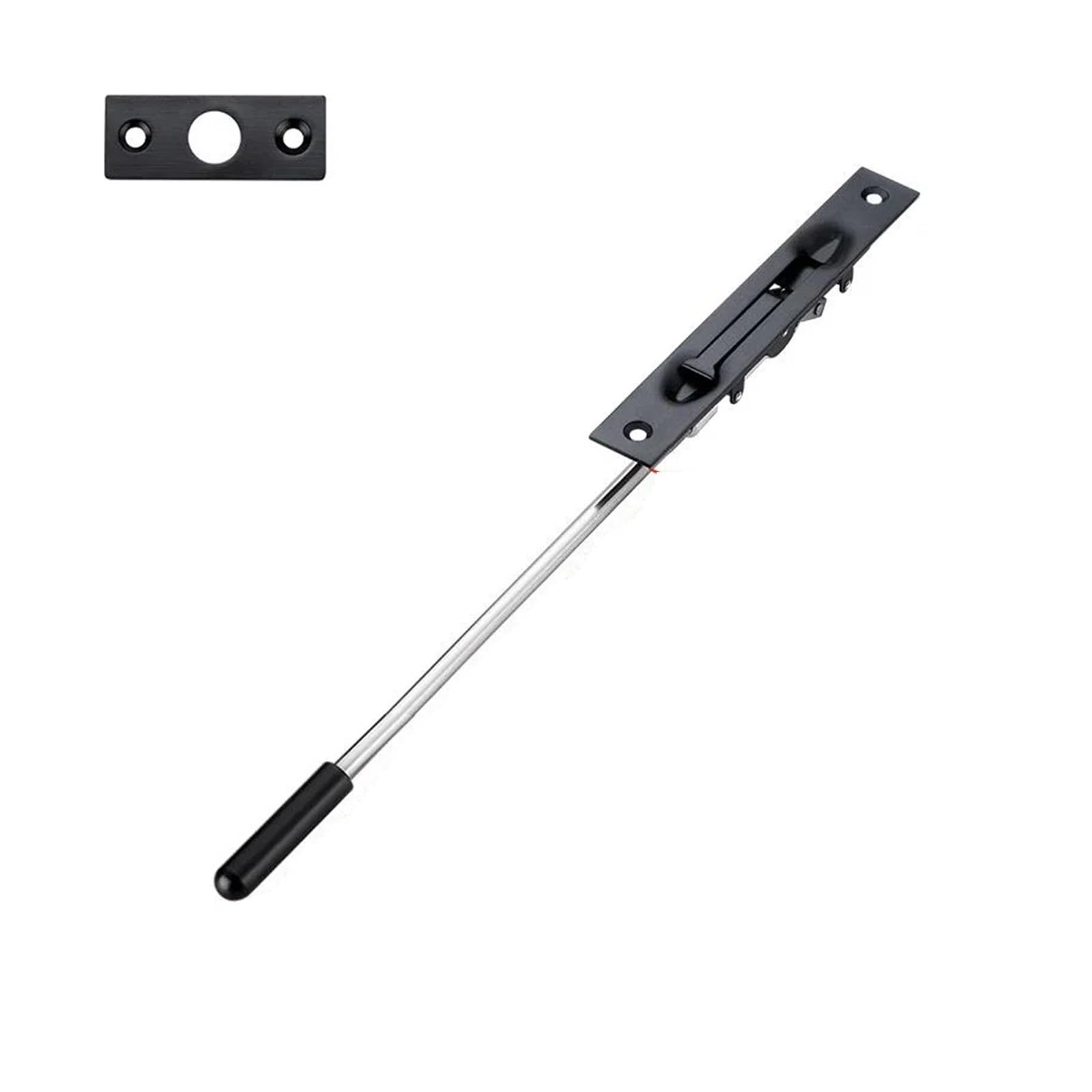Ayztantine Women's Black 300Mm Door Flush Bolt Latch Lock Concealed Door 304 Stainless Steel Security Door Concealed Latch Of The Earth And For Bedroom, Bathroom(Black 300Mm)