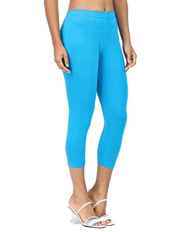 Image of Robinbosky Premium Stretchable Cotton Capri Legging for Women | Suitable for Formal wear & Casual wear | High-End Elastic Makes. The Leggings Squat Proof and Durable for Travel, Yoga, & Workout.