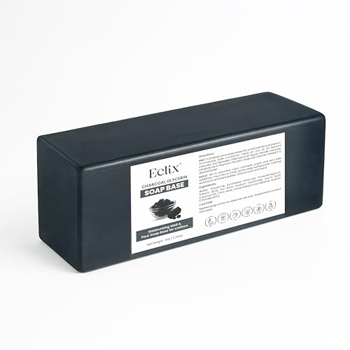 Image of Eclix Ultra Moisturizing charcoal Soap Base |100% Natural | SLS /SLES and Paraben Free | Ideal for DIY Melts & Pour Handmade Organic Soap Making (1 kg)