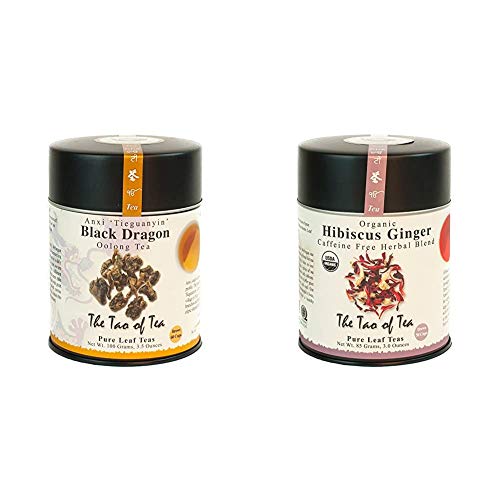 The Tao Of Tea, Black Dragon Oolong Tea, Loose Leaf, 3.5 Ounce Tin & Hibiscus Ginger Tea, Loose Leaf, 3.0 Ounce Tin To Make 50 Cups #TOP12