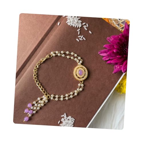 Image of I Jewels Stylish Pearl Hanging Adjustable Bracelet For Bhabhi /Sister (R096-L)