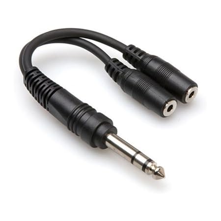 Hosa YMP-234 1/4" TRS to Dual 3.5 mm TRSF Y Cable BLACK