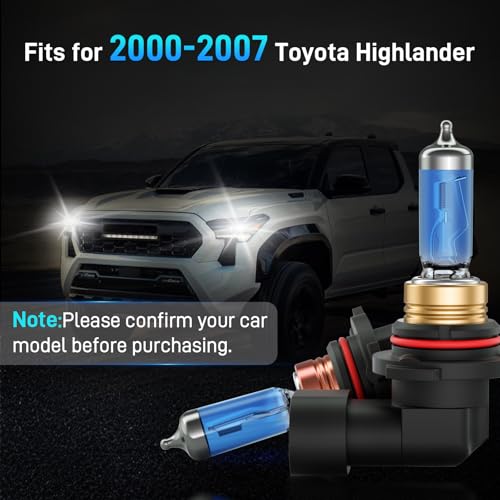 Image of XFLHEHD Highlander Halogen Headlights Bulbs Fits for 2000-2007 Toyota Highlander, Ultra Bright 5000K White Highlander High Low Beam Light Bulbs Combo, Plug and Play, 4 Pack