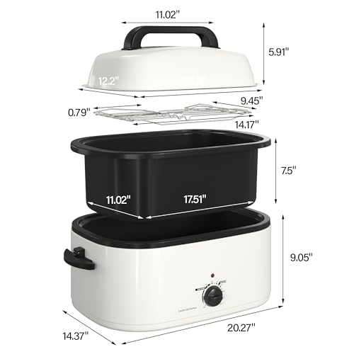 image for Kiss the Water 26QT Electric Roaster Oven, Electric Turkey Roaster wit