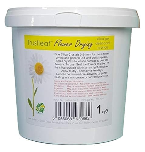 Trustleaf 1kg / 2.2lbs TUB Flower Drying Granular Silica Gel Crystals 0.5-1mm Grain Sand (1kg TUB - f)