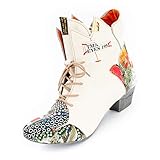  TMA SEELENlook Damen Stiefeletten, Echtleder, Cremeweiß, 40 EU