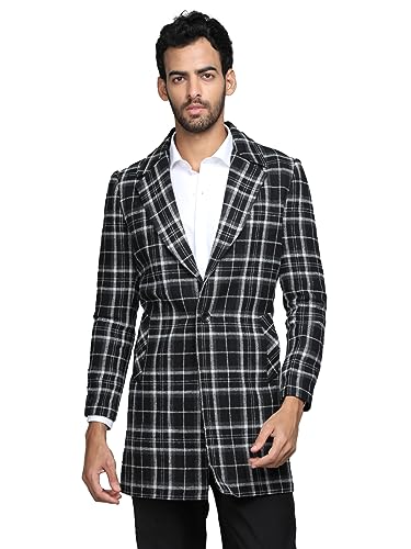 Image of CHKOKKO Wool Blend Men Winter Wear Regular Fit Standard Length Coat