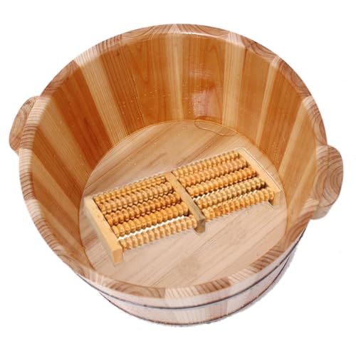 Balde de madera para pies con masajedor y tapa 21 cm miniatura 1
