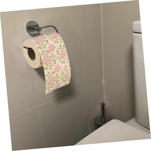 Papel higiénico de bambú suave rollos decorativos con estampado de rosas 6