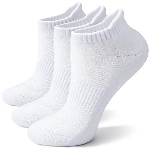 COZYOFFI Cushioned Ankle Socks Women: Full-Sole Cushioning Pads Prevent Blisters - Provide Comfortable for Running (3 Pack)