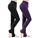 XDDIAS Winter Thermal Leggings, 2 Pack Stretchy Warm Tights Pants with Thick Velvet Lined for Women Girl Black/Purple