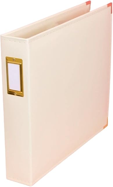 Craftelier - Eco-Leather Photo Album with Cream Covers, 3 Rings and 5 Sleeves 12 x 12 Inches | Perfect for Photographs, Layouts and Project Life Compositions