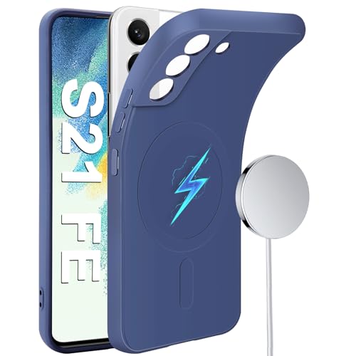 Coque Samsung Galaxy S21 FE MagSafe silicone bleu doux