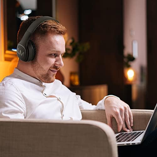 Bluetooth Wireless Headphones Over-Ear, Louise&Mann Bluetooth Headphones Foldable, Wired & Wireless Headset with Built-in Mic, Huge Playtime, Soft Foam Earmuffs and Carry Case for Cell Phones, PC,TV
