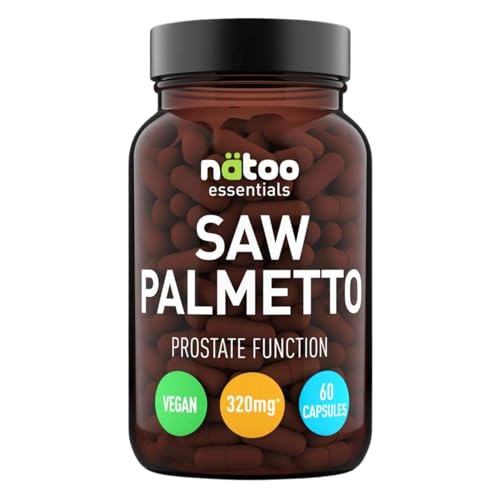 NÄTOO Saw Palmetto - 60 capsule (1 mese di integrazione) - integratore a base di estratto di Serenoa Repens - Promuove le funzionalità della prostata - Adatto anche ai Vegani