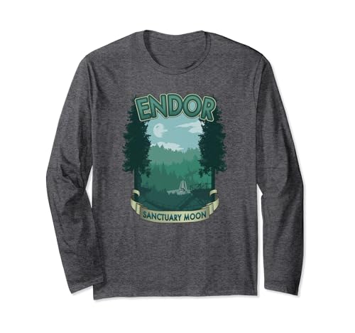 T-shirt Star Wars Endor manches longues coton haut col rond imprimé