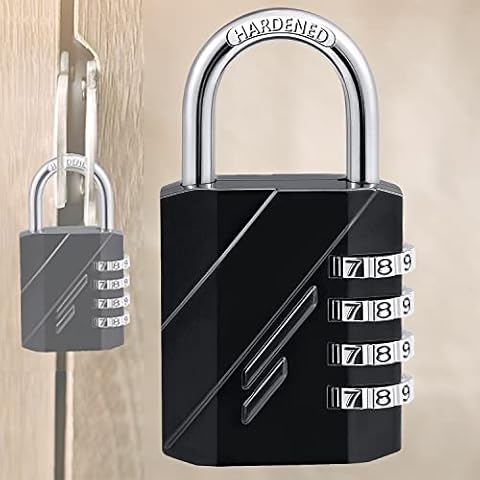 Heavy Duty Combination Padlock,Anti Rust Hardened Zinc Padlock with Resettable 4 Digit Code for School Office Gym Locker Fence Gate Door Garage Cover