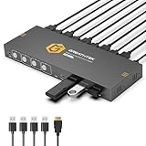 4K KVMスイッチ HDMI、フルUSB3.0ポート、4台のPCコンピュータが1台のモニタを共有、KVM 4入力 切替器、4K@60Hz対応、ドライバ不要、プラグアンドプレイ