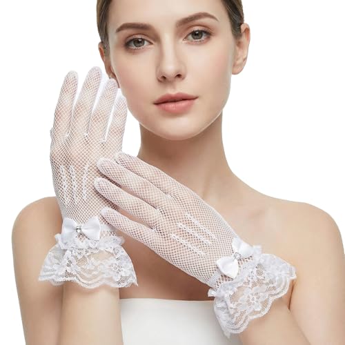 AOREAS Women Fishnet Gloves Wedding Tea Party Gloves