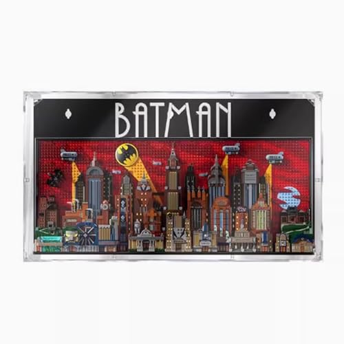 HAIWENFEIQI Display Wallboard for Lego Batman Gotham City Animated Edition, Compatible with Lego 76271, Acrylic Frame, Black